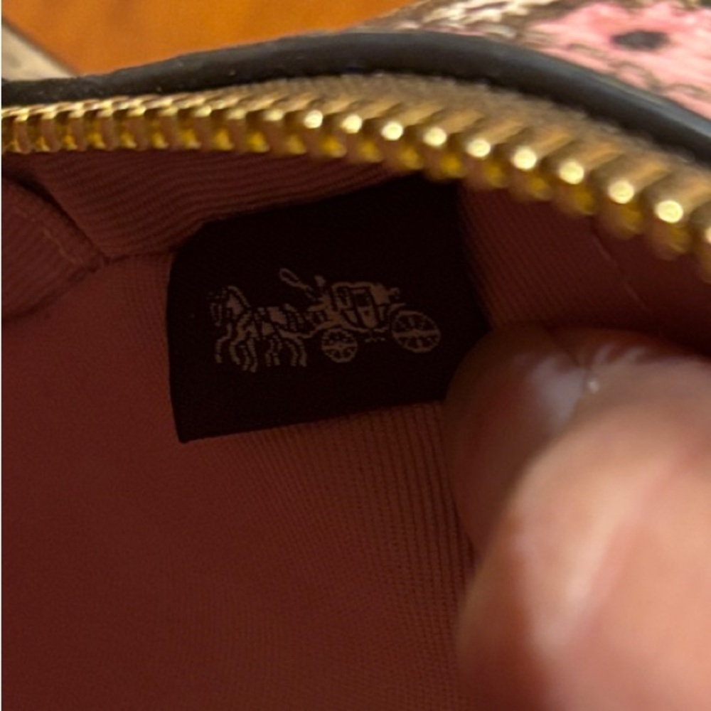 Coach Signature Evergreen Khaki Multi‎ Floral Camera/Crossbody Bag - Picture 11 of 16